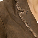 American Darling Genuine Vintage Leather Women Shirt Blazer Jacket Dress Ladies Girl