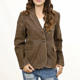 ADBZ057 Genuine Vintage leather Women shirt Blazer jacket dress ladies by Hilason – Cowboy and equestrian accessories