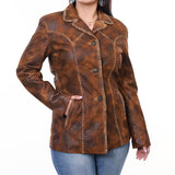 ADJKTLTR01 Genuine Vintage leather Women shirt jacket dress ladies girl