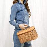 American Darling Jewelry Case Hand Tooled Genuine Leather women bag western handbag purse