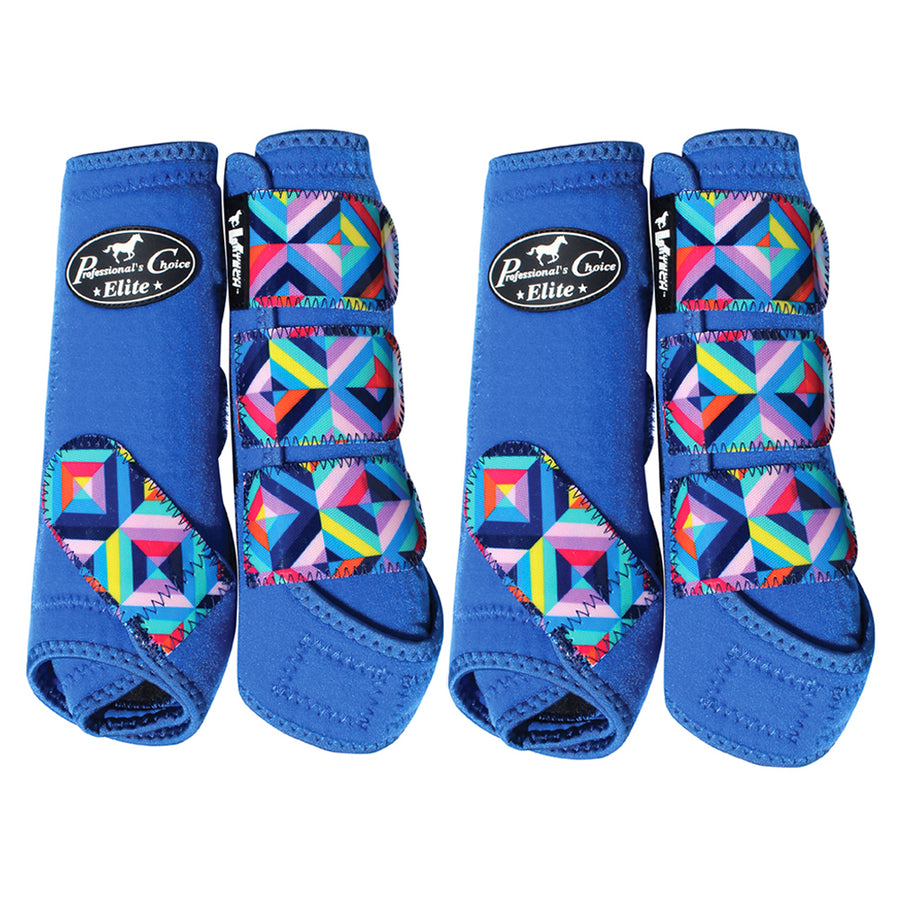 Lrg Professional'S Choice W. H. Vetech Elite 4pk Sport Boots Blue – by Hilason – Cowboy and equestrian accessories