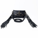 Spaghetti Western SWC147BLK Envelope Vintage Handmade Drum Dyed Genuine European Cowhide Leather Women Bag Western Handbag Purse