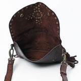 Spaghetti Western Swc147Tan Envelope Vintage Handmade Drum Dyed Genuine European Cowhide Leather Women Bag Western Handbag Purse