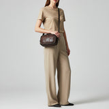 Spaghetti Western Swc166Brn Small Crossbody Vintage Handmade Drum Dyed Genuine European Cowhide Leather Women Bag Western Handbag Purse