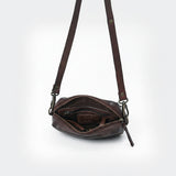 Spaghetti Western Swc166Brn Small Crossbody Vintage Handmade Drum Dyed Genuine European Cowhide Leather Women Bag Western Handbag Purse