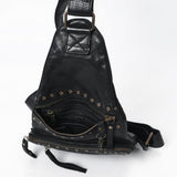 Spaghetti Western Swc191Blk Sling Vintage Handmade Drum Dyed Genuine European Cowhide Leather Women Bag Western Handbag Purse