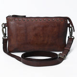 Spaghetti Western Swc192Brn Cross Body I Vintage Handmade Drum Dyed Genuine European Cowhide Leather Women Bag Western Handbag Purse