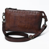 Spaghetti Western Swc192Brn Cross Body I Vintage Handmade Drum Dyed Genuine European Cowhide Leather Women Bag Western Handbag Purse