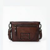 Spaghetti Western Swc193Brn Organiser Vintage Handmade Drum Dyed Genuine European Cowhide Leather Women Bag Western Handbag Purse