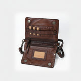 Spaghetti Western Swc193Brn Organiser Vintage Handmade Drum Dyed Genuine European Cowhide Leather Women Bag Western Handbag Purse