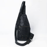 Spaghetti Western Swc202Blk Sling Vintage Handmade Drum Dyed Genuine European Cowhide Leather Women Bag Western Handbag Purse