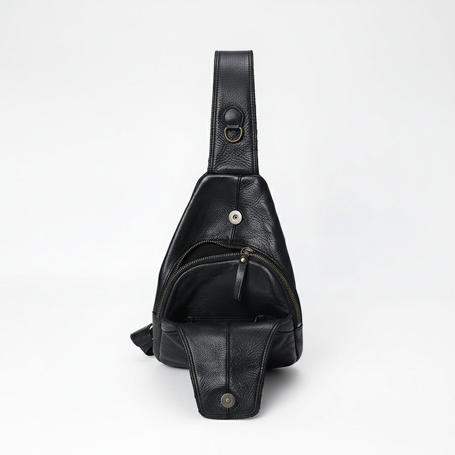 Spaghetti Western Swc202Blk Sling Vintage Handmade Drum Dyed Genuine European Cowhide Leather Women Bag Western Handbag Purse