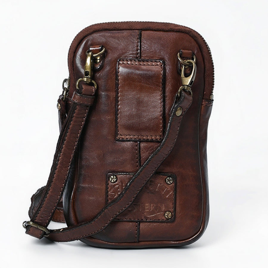 Spaghetti Western Swc210Cg Sling Vintage Handmade Drum Dyed Genuine European Cowhide Leather Women Bag Western Handbag Purse