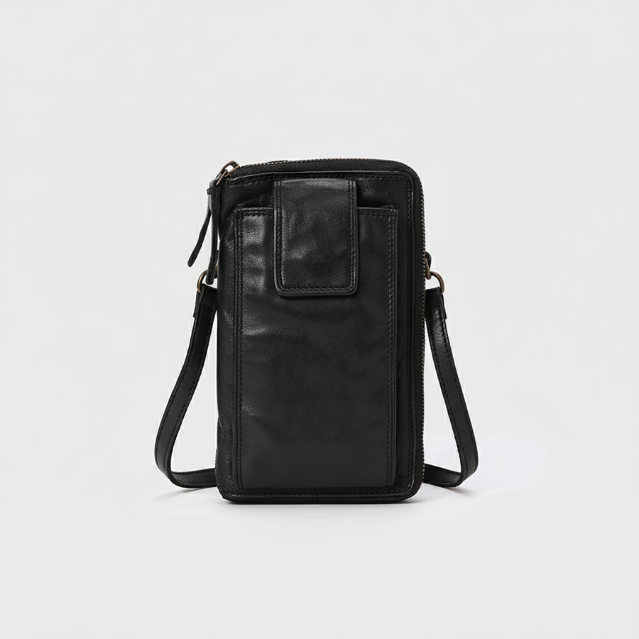 Spaghetti Western Swc213Blk Sling Vintage Handmade Drum Dyed Genuine European Cowhide Leather Women Bag Western Handbag Purse