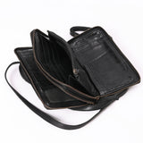 Spaghetti Western Swc213Blk Sling Vintage Handmade Drum Dyed Genuine European Cowhide Leather Women Bag Western Handbag Purse