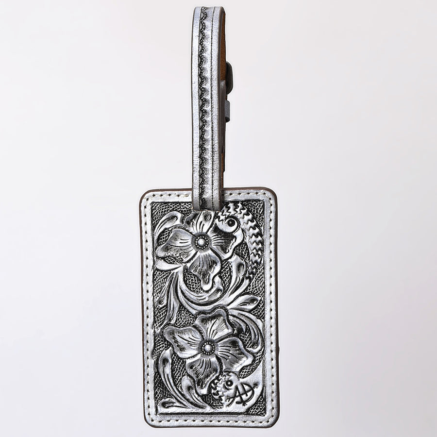 American Darling Western Leather Hand-Tooled Card Holder – Genuine Leather Travel ID Tag with Strap