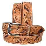 BAR H EQUINE Western Genuine Leather Men And Women Belt Floral