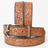 BAR H EQUINE 32 - 42 In Floral Hand Tooled W. Genuine Leather Belt by Hilason – Cowboy and equestrian accessories