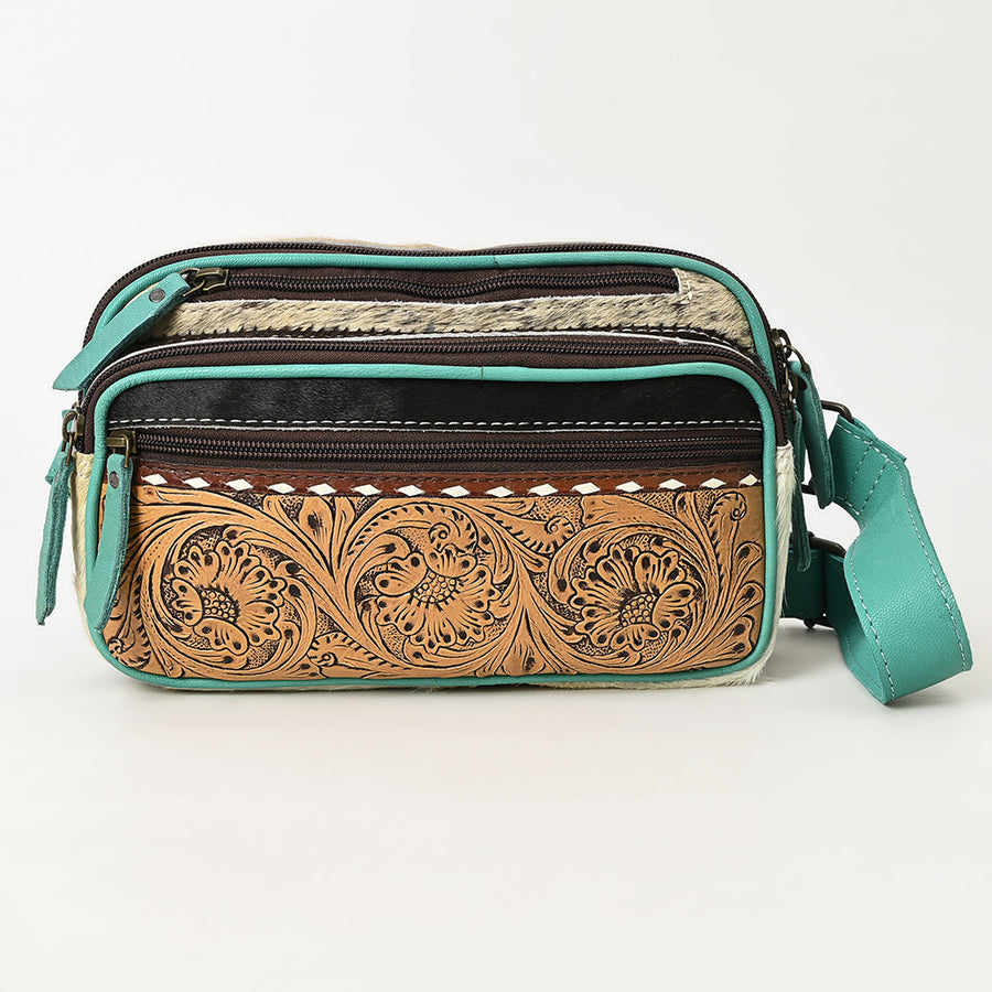 Ohlay Bags OHG183C Fanny Pack Hand Tooled Hair-On Genuine Leather Women Bag Western Handbag Purse