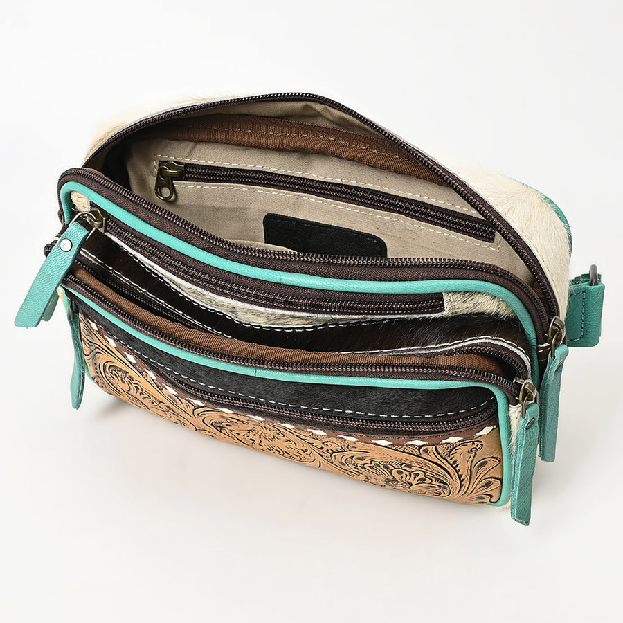 Ohlay Bags OHG183C Fanny Pack Hand Tooled Hair-On Genuine Leather Women Bag Western Handbag Purse