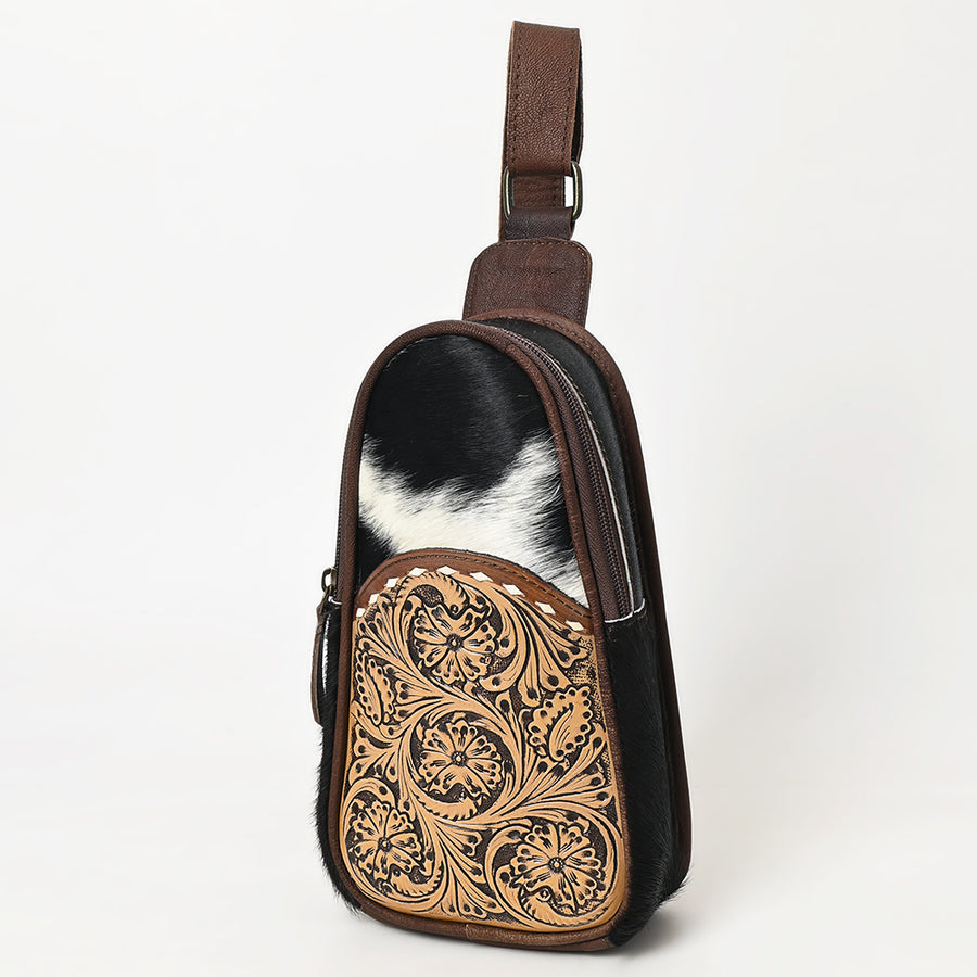 Ohlay Bags OHG187 Sling Hand Tooled Hair-On Genuine Leather Women Bag by Hilason – Cowboy and equestrian accessories