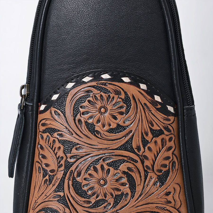 Ohlay Bags OHG188B Sling Hand Tooled Genuine Leather Women Bag Western Handbag Purse