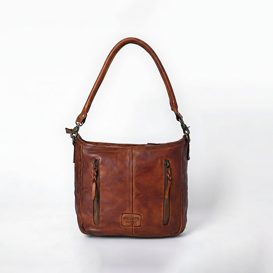 Spaghetti Western Hand-Woven Leather Hobo Bag Premium Vegetable Tanned Full Grain Cowhide Artisanal Basket Weave Shoulder Bag