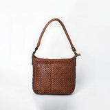 Spaghetti Western Hand-Woven Leather Hobo Bag Premium Vegetable Tanned Full Grain Cowhide Artisanal Basket Weave Shoulder Bag