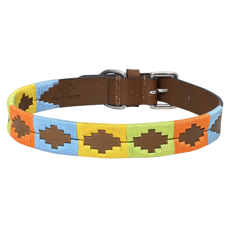 BAR H EQUINE Western Genuine Leather Dog Collar Embroidered - Uhorse