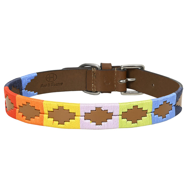 BAR H EQUINE Western Genuine Leather Dog Collar Embroidered - Uhorse