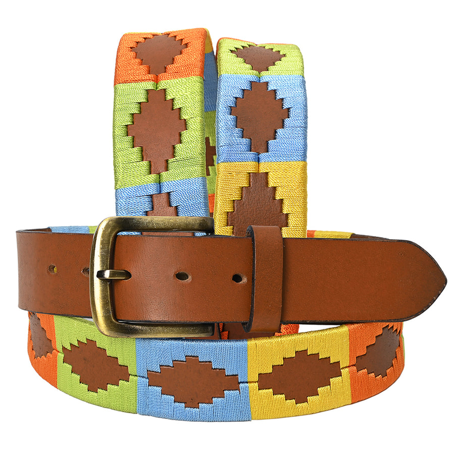 BAR H EQUINE Western Genuine Leather Men And Women Brown Belt Embroidered - Uhorse