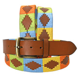 BAR H EQUINE Western Genuine Leather Men And Women Brown Belt Embroidered