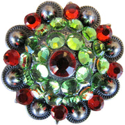 HILASON Western Screw Back Concho Green Siam Crystal Bling Headstall Tack Cowgirl | Belt Slotted Conchos