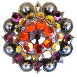Set Of 4 Western Screw Back Concho Fuchsia Topaz Crystal Bling Cowgirl - Uhorse