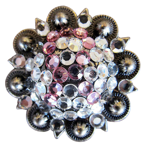 Western Screw Back Concho Breast Cancer Crystal Bling Headstall Cowgirl - Uhorse