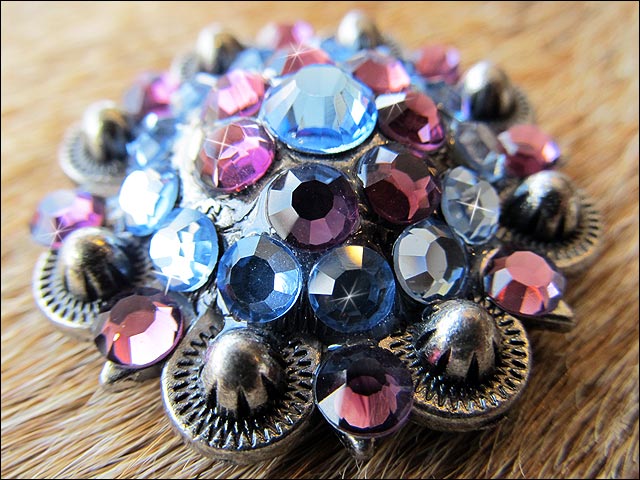 HILASON Western Screw Back Concho Amethyst Sapphire Crystal Cowgirl & Light | Bling