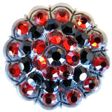Set Of 8 Western Screw Back Concho Silver Finish Jet Siam Crystal Bling - Uhorse