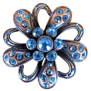 HILASON Crystal Rhinestone Bling Conchos With Floral Design Antique Copper Finish| Western Concho Belt | Slotted
