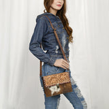 American Darling Adbg1465 Small Crossbody Hand Tooled Hair-On Genuine Leather Women Bag Western Handbag Purse