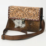 American Darling Adbg1465 Small Crossbody Hand Tooled Hair-On Genuine Leather Women Bag Western Handbag Purse