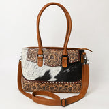American Darling Adbg1467 Tote Hand Tooled Hair-On Genuine Leather Women Bag Western Handbag Purse