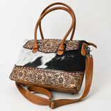 American Darling Adbg1467 Tote Hand Tooled Hair-On Genuine Leather Women Bag Western Handbag Purse