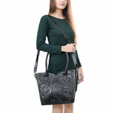 Tote Hand Tooled Genuine Leather women bag western handbag purse