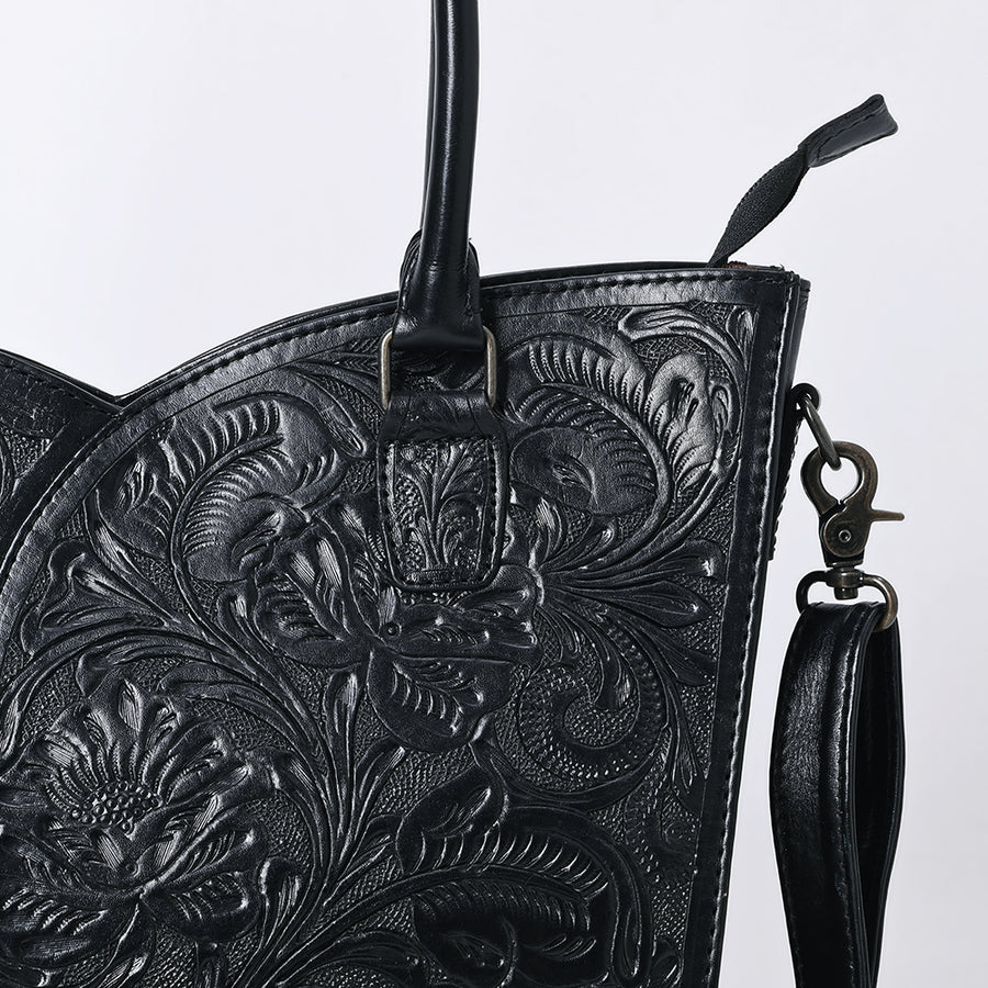American Darling Western Tote Bag, Hand Tooled Genuine Leather, Floral Carved Design, Premium Craftsmanship & Everyday Carry