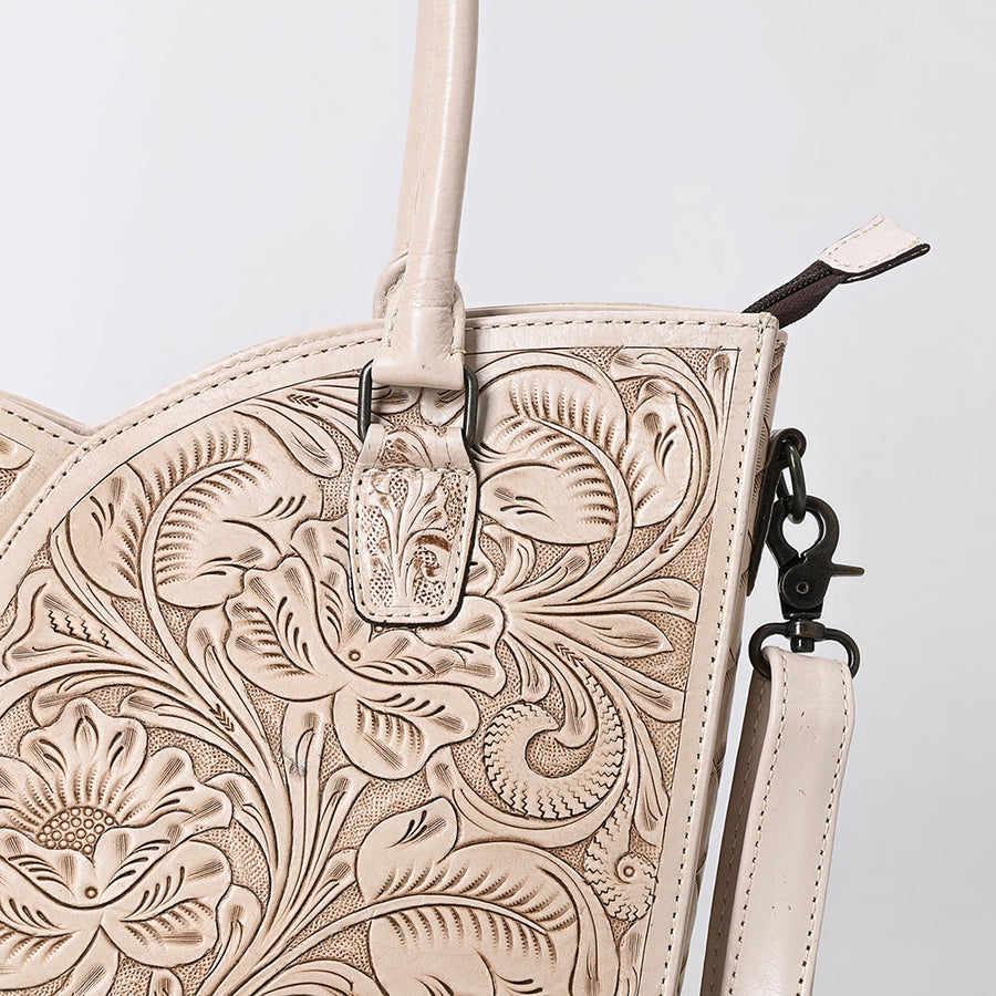 American Darling Western Tote Bag, Hand Tooled Genuine Leather, Floral Carved Design, Premium Craftsmanship & Everyday Carry