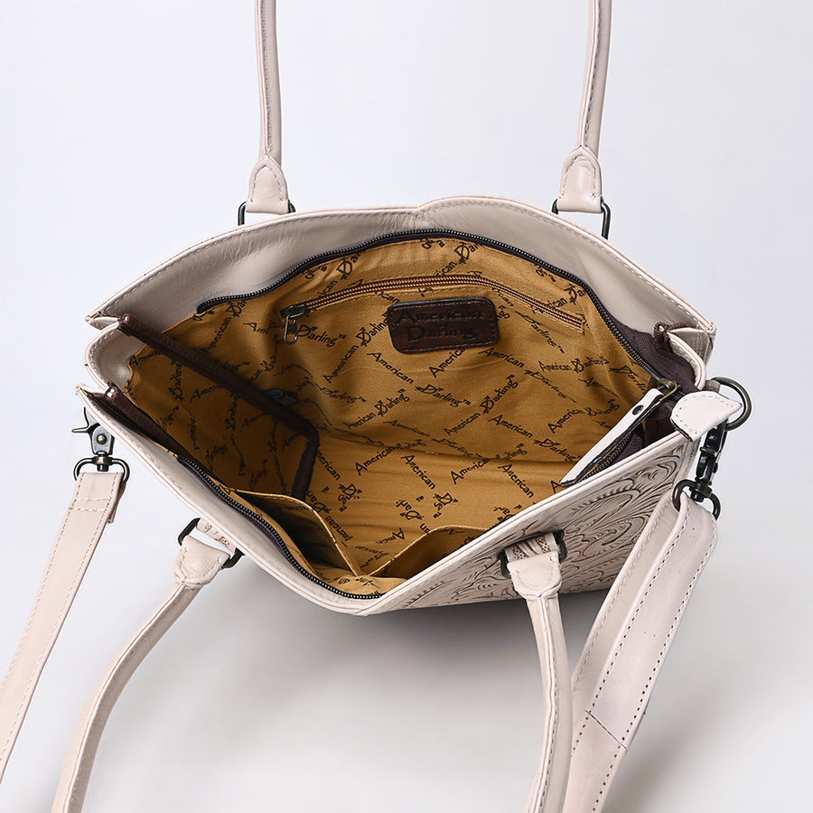 American Darling Western Tote Bag, Hand Tooled Genuine Leather, Floral Carved Design, Premium Craftsmanship & Everyday Carry