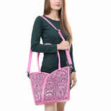 Tote Hand Tooled Genuine Leather women bag western handbag purse
