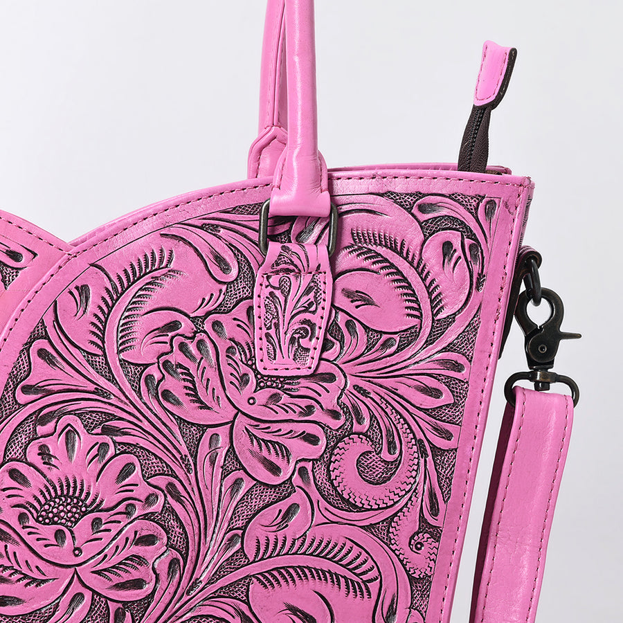 American Darling Western Tote Bag, Hand Tooled Genuine Leather, Floral Carved Design, Premium Craftsmanship & Everyday Carry