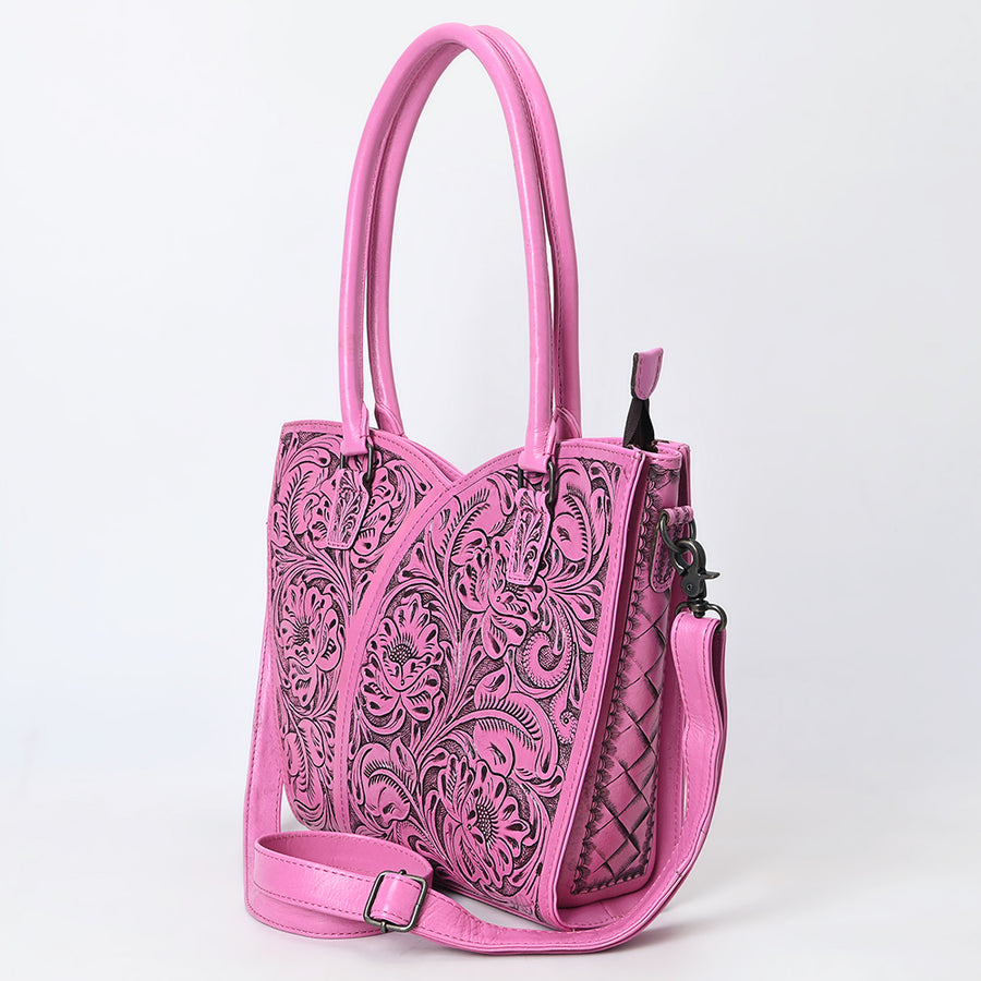 American Darling Western Tote Bag, Hand Tooled Genuine Leather, Floral Carved Design, Premium Craftsmanship & Everyday Carry