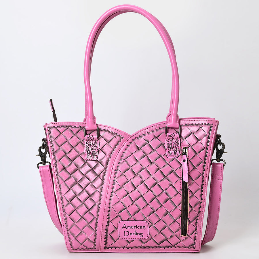 American Darling Western Tote Bag, Hand Tooled Genuine Leather, Floral Carved Design, Premium Craftsmanship & Everyday Carry